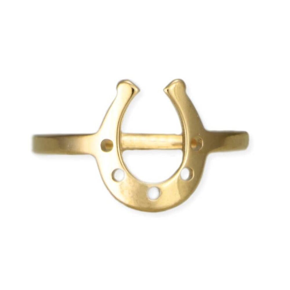 Gold Horseshoe Ring – Lucky Western Statement Ring Adjustable
